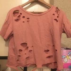 Ripped Pink Tee